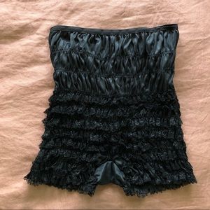 Vintage black ruffled bloomers prairie chic